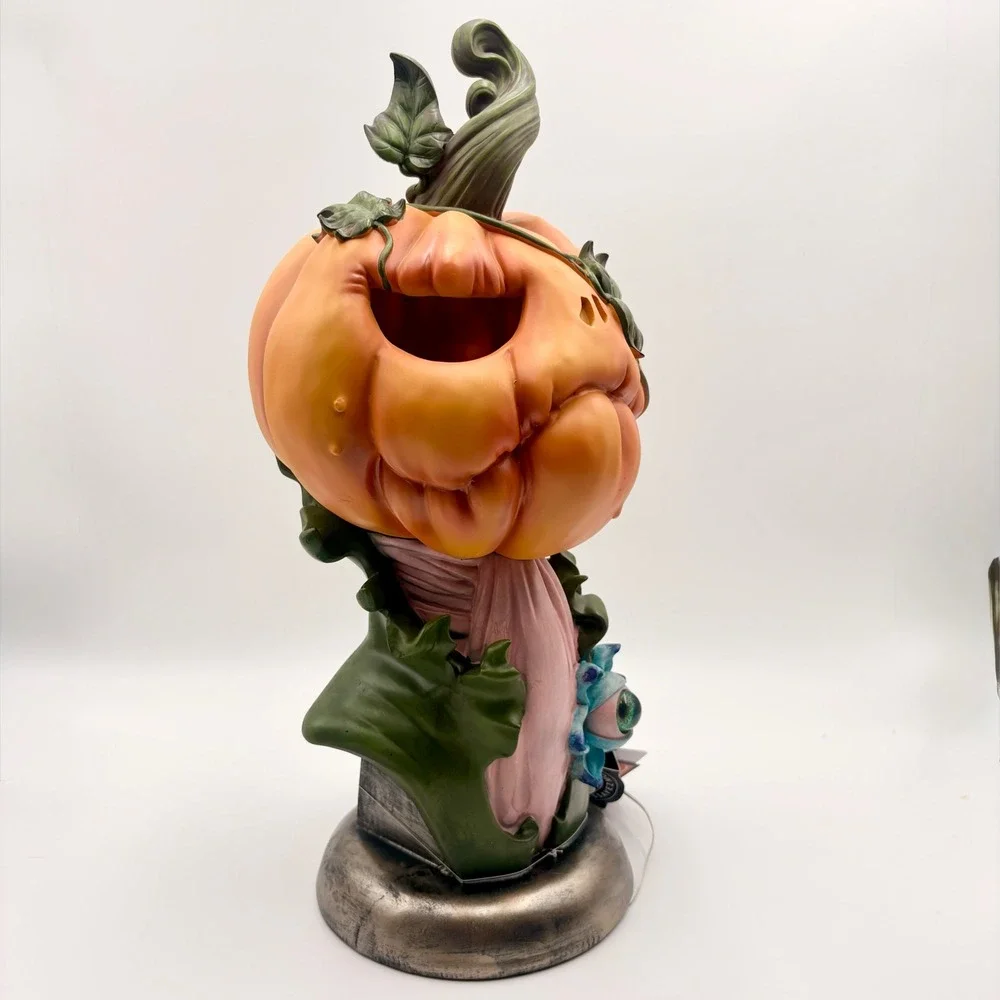 Hallow Home Halloween Pumpkin Head Bust Eyeball Flower Spooky Decor Sculpture
